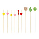 Carole disposable fruit skewers, bamboo skewers, flower skewers, fruit forks, creative art toothpicks, cocktail skewers, burger skewers, fruit inserts, commercial pink snowman (new product 100 pieces)