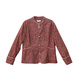 Cloth cashew flower print button-down cotton shirt 2025 winter new women's inner long-sleeved top red M