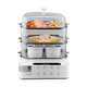 SPUCR Subo electric steamer three-layer 60L large-capacity household electric steamer multi-layer steam pot multi-purpose steamer multi-function electric steamer fully transparent window stainless steel steaming sheet [42L three-layer] + 4 stew cups high-end stainless steel model