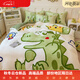 Hengyuan Category A maternal and infant thickened anti-static coral velvet four-piece set cute children's quilt cover and fitted sheet set for boys and girls 4 Guaiguailong 1.5m fitted sheet set four-piece set