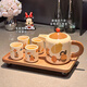 Xibaisheng ceramic tea set complete set for home hospitality teapot teacup wedding souvenir housewarming gift cup set gift box tea set 8-piece set 1856