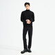LiLang Light Fashion Men's Clothing Shopping Mall Same Style Wool Sweater Men's Machine Washable Turtleneck Cashmere Blended Warm Long-Sleeved Sweater Black (1Y) XL (175)