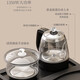 Ru Kiln Kung Fu Tea Set Home 2025 New High-end Black Gold Stone Fully Automatic Water Boiling Integrated Tea Tray Fengming Pot Set | Plain Cloth Qingyun Middle Plate + Electrical Appliances