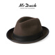 Mr DUCK25 new winter product, Australian superfine wool hat, men's high-end foldable British jazz hat, sheepskin hat strap, retro brown coffee (100% wool)-MW56261 S (suitable for 52-55cm head circumference, small head circumference)