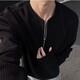 American half-zip Henry collar long-sleeved T-shirt men's autumn inner layering shirt high-end sweatshirt YXSJ gray 2XL