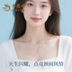 Lao Fengxiang's luxurious one-carat sterling silver necklace for women, fashionable and high-end clavicle chain, anniversary birthday gift for girlfriend and wife, birthday/anniversary/Valentine's Day, sparkling one-carat necklace