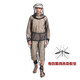 Outdoor adventure camping mesh anti-mosquito clothing, fishing anti-mosquito bite clothes, pants, gloves and foot covers, anti-mosquito top (with hood) S/M