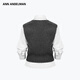 ANN ANDELMAN Real two-piece U-neck knitted vest white long-sleeved shirt retro college style simple and capable white XS