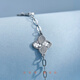 Hi diamond platinum four-leaf clover bracelet for women Pt950 platinum crushed ice bracelet as a gift for girlfriend, platinum about 5.3g