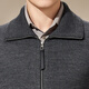 Antonio Worsted Wool & Velvet Lined Simple Light Luxurious Wool Jacket Men's Autumn Casual Knitted Cardigan Jacket