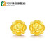 Keshan Lao Phoenix 999 gold solid gold rose flower earrings for mother earrings new fashion imitation gold color versatile light luxury 0.09g same style