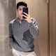 Kuraishi Kazuki light luxury trendy brand high-end Henry collar sweater men's autumn and winter new casual solid color bottoming sweater sweater gray M 100-115Jin Jin is equal to 0.5 kg