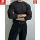 Pierre Cardin Henry collar long-sleeved sweater men's spring new American high-end muscular men's fitness all-match slim T-shirt Brown M 100Jin Jin is equal to 0.5 kg within