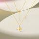 Saturday Fortune (ZLF) 18K Gold Necklace Women's Bow Pendant as a Holiday Gift for Girlfriend 1.12-1.42g 40+5cm (price adjustable)