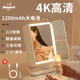 Meebordi mirror vanity mirror with light LED high-definition multi-fold magnification shell mirror folding vanity mirror desktop three-color infinity light beauty instrument cute lamp New Year's Day birthday gift for women