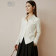 Late white new product 2025 autumn cotton fashion shirt casual lapel solid color skin-friendly commuting shirt for women off-white S