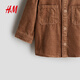 H&M children's clothing baby boy's shirt spring cotton corduroy inner Barn style shirt 1242563 light brown 90 90/52 (1.5-2Y)