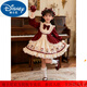 Disney Original Girls Lolita Princess Dress 25 New Children's Birthday Dress Fashionable Baby Girl Dress Autumn and Winter Burgundy 265 No Accessories 100 cm