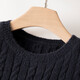 Late White Exclusive 2025 Autumn Fashionable Style Sweater Casual Cable Solid Color Pullover Sweater Women Royal Blue S