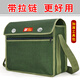 Runhuanian construction site tool bag canvas old coarse cloth thickened with zipper electrician bag woodworking bag bricklayer pocket decoration repair bag thickened large size 40-15-33 cm