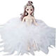 Yusenyi Goddess Car Ornaments Interior Car Decorations Feather Wedding Dress Princess Doll Gift Barbie Frost Princess White Feather Skirt