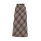 MJ STYLE woolen plaid skirt women's 2025 new spring and autumn high waist slimming slit hip mid-length skirt Khaki L