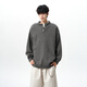 Carew micro Henry collar sweater men's large size student outdoor loose lazy style knitted sweater with warm base layer for men light gray M