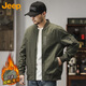 Jeep (JEEP) Jacket Men's Jacket Autumn and Winter Workwear Baseball Collar Casual Trendy Clothes Men's Military Green XL