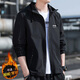 JEEP SPIRIT Jeep Jacket Men's Hooded Autumn and Winter Jacket Men's Casual Men's Tops Black XL