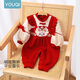 Youqi one-year-old dress baby autumn clothes infant jumpsuit female baby 100-day-old little one-month-old outdoor crawling clothes autumn clothes icing on the cake 90cm