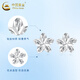 CHINA GOLD PT950 platinum flower earrings for women, new sparkling eye-catching earrings, Valentine's Day gift for girlfriend, platinum flower earrings, about 1.6g, exciting gift box