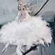 Yusenyi Goddess Car Ornaments Interior Car Decorations Feather Wedding Dress Princess Doll Gift Barbie Frost Princess White Feather Skirt