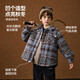 ASK JUNIOR children's coat boys winter medium and large children's warm woolen coat shirt collar plaid jacket