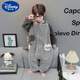 Disney children's one-piece pajamas autumn and winter flannel plus velvet thickened baby sleeping bag boys winter coral velvet home clothes gray 130 cm