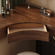 Menglu solid wood dressing table storage integrated corner small apartment modern and simple 2025 new bedroom corner dressing table table standard board multi-layer solid wood board corner dressing table + makeup mirror + circle stool walnut wood grain + khaki gray paint
