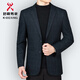 Jinba Wool Suit 2025 Autumn and Winter Men's Business Casual Middle-aged Versatile Wool Single Suit Jacket Blue Gray Stripes L 175/92A
