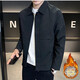 Casual men's jacket autumn and winter new jacket men's lapel cotton thickened versatile light business embroidered warm jacket coffee color cotton 4XL 4XL recommended 160-175Jin Jin equals 0.5 kg