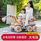 Guardian Laoren children's electric excavator remote control toy car large excavating engineering vehicle double seat adult six-wheel four-wheel drive supreme yellow + soft wheel + with remote control + 12V12A electric drive