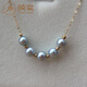 Yingtang 18K Gold Zhen Duoma Smile Necklace Temperament Silver Gray Blue Akoya Seawater Pearl Pendant Slightly Blemishes