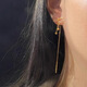 NSYCA Old Phoenix 999 gold-plated fugitive princess golden ear wire atmospheric earrings bow tassel earrings for women W-fugitive princess golden ear wire Lao Fengxiang same style