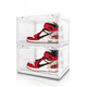 Raft core plastic shoe box SupBro high-end storage box transparent sneakers side-opening display folding shoe cabinet shoe wall storage artifact high-end side-opening black * 8 pieces can be placed up to size 46 33.7x26.5x20.6cm
