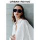UR2026 Spring New Women's Simple Design Lapel Overlapping Waist Casual Shirt UWH850076 Original White S