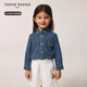 Teenie Weenie Kids 25 spring and summer long-sleeved denim shirt for boys and girls, light denim color 160cm