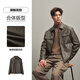 Heilan House Jacket Men's 25 New PU Leather Business Commuting Lapel Warm Jacket Men's Autumn Dark Brown Pattern T9 XL 180/96A Recommended 151~164Jin Jin equals 0.5 kg