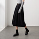 Sancai 2025 new winter high-waist skirt brushed A-line skirt slimming mid-length skirt large swing umbrella skirt for women classic black M 160/68A