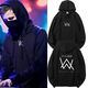 Ji Mi Alan Walker alanwalker three-piece set Jiahao same style DJ trendy autumn and winter hooded men's handsome sweatshirt winter Jiahao same style sweatshirt - black plus velvet M 80-100Jin Jin equals 0.5 kg