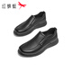 Red Dragonfly casual leather shoes 25 autumn and winter men's shoes sheepskin commuting business middle-aged and elderly comfortable dad shoes WTA45031 black 42