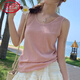 Langsha camisole nouveau style d'été pour femmes vêtements d'extérieur en coton et lin bas lâche haut paresseux larges bretelles T-shirt sans manches à l'intérieur du gilet blanc style L recommandé 115-130Jin Jin équivaut à 0,5 kg