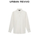 UR2026 Spring new women's temperament commuting lapel pinstripe cardigan shirt UWM250136 off-white stripes (loose) M
