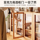 Solid wood bookshelf floor-standing storage rack low bookcase with cabinet door Japanese lattice cabinet living room bay window cabinet home storage cabinet pine four-layer drawer model 60*30*129